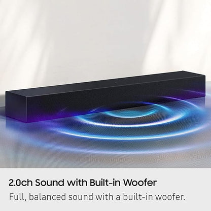 Samsung B-Series Soundbar HW-B400F 2.0ch with Built-in Bass, Compact TV Speaker, Clear Voice Upgrade for Movies, TV Shows, Music, Easy Setup Home Audio System