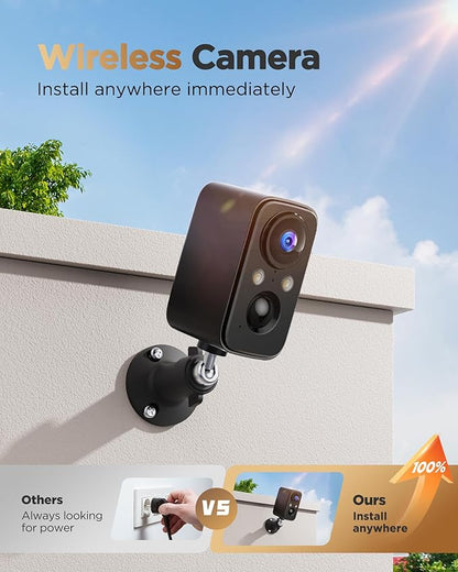 BECAMSO Security Cameras Wireless Outdoor Battery: 2K WiFi Camera Indoor for Home Security System - CCTV Camera Waterproof Night Vision Camaras de Seguridad para Casa Inalambricas