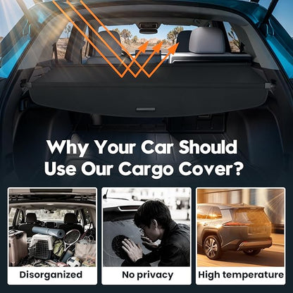 Powerty Retractable Cargo Cover for Honda Prologue/Chevy Blazer EV 2024-2026 (Not for Blazer), Canvas Texture Trunk Cover Privacy Screen Rear Security Shade for Prologue/Blazer EV Accessories