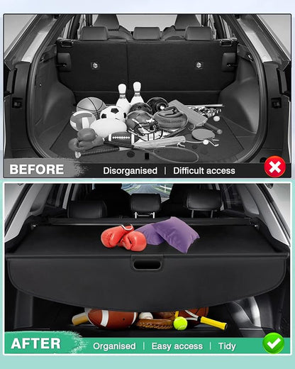Powerty Custom Fit for Cargo Cover Acura RDX 2013-2018 Retractable Trunk Shielding Shade Cargo Luggage Cover (Updated Version:no Gap)(ONLY for with Power Tailgate Rear GATE,NOT FIT for Base Model)