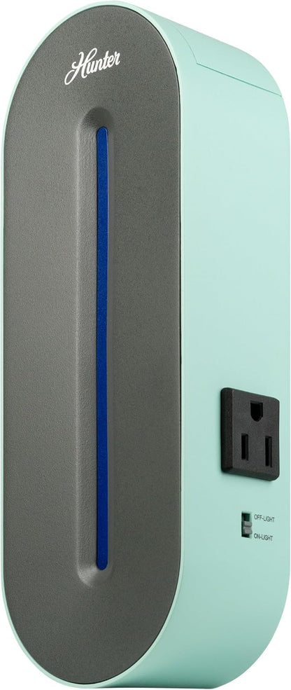 Hunter Plug-in UV Air Sanitizer, Aqua – Whisper Quiet UV-C Air Sanitizer, Matches A Variety of Room Decors and Styles