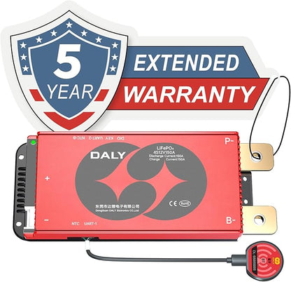DALY BMS 12V 4S 150A LiFePO4 - Smart Bluetooth Battery Protection Board for 12 Volt Lithium Battery Pack for RV Trolling Motor Portable Power Station