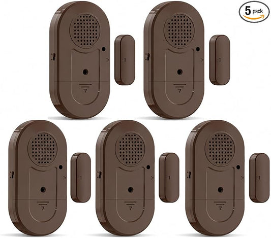 Sanjie Door Window Alarm Sensors, 5 Pack, 125dB, Volume Control | Easy-install door and window alarms with loud adjustable alerts, long battery life, and versatile use for home safety
