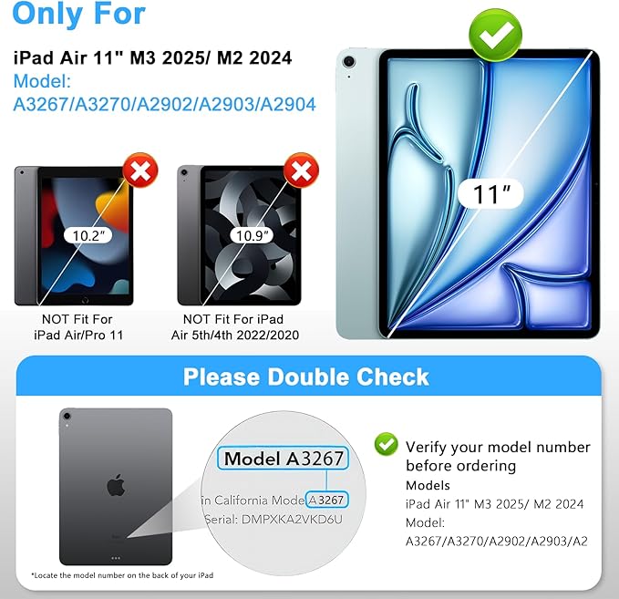 Privacy Screen Protector for iPad Air 11 Inch M3 M2 (7th&6th Generation, 2025/2024), Anti-Spy Tempered Glass Film for iPad Air11 Inch, Touch Sensitive，Bubble Free, Case Friendly, 1 Pack
