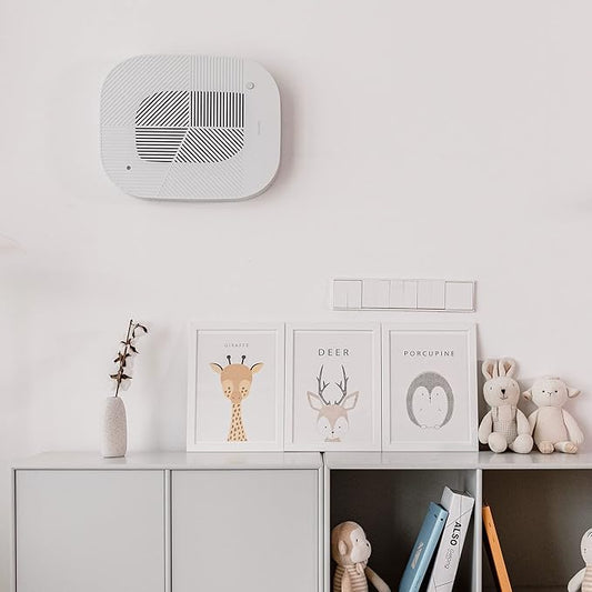 KOMMA Lov Air Purifier for Bedroom, 3.1 inch Slim Wall mount & Stylish Standing type, Hepa Filter Air Cleaner, Remove Fine Dust, Smoke. (KnitGray)