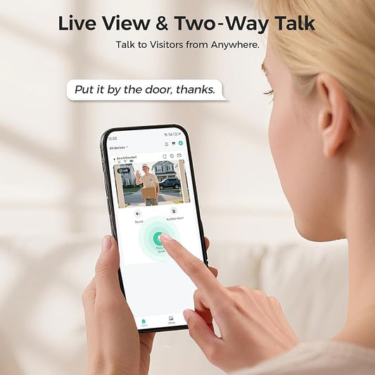 DB4 2K Battery Video Doorbell, Smart Wireless Doorbell Camera with Ring Chime, Live View with Two-Way Talk, AI Detection and Real-Time Notification, Compatible with Alexa and Vicohome