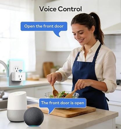 TEEHO G1 Gateway for Smart Door Lock with Smart Plug, WiFi Bridge for Remote Lock Control, App-Controlled Power Outlet, Smart Hub Compatible with KK Home APP and Alexa Voice Control