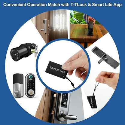 50 Pcs 13.56MHz RFID Key Fobs – Smart IC Cards for SMONET & TTLock App-Compatible Door Locks – Keyless Entry Access Tags, 5x3cm with Lanyard for Deadbolt