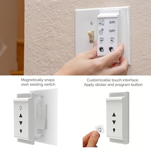 Slate Switch – Zigbee 3.0 Smart Wall Button Remote, Works with SmartThings, 8 Programmable Touch Buttons, Battery Powered, Includes Temperature Sensor