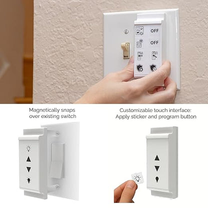 Slate Switch – Zigbee 3.0 Smart Wall Button Remote, Works with SmartThings, 8 Programmable Touch Buttons, Battery Powered, Includes Temperature Sensor