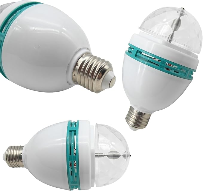 TRENDBOX 4 Pack E27 3W LED Full Color Rotating Auto Crystal Ball Bulb AC 85-260V Mini Party Light Lamp Energy Saving Disco DJ