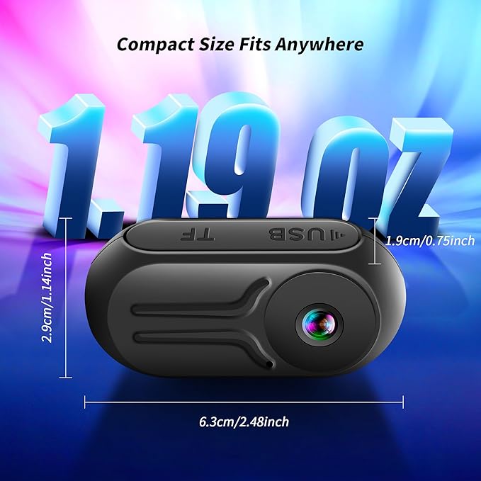 Upgraded 1080P Mini Body Camera with 64GB Card, Sports Action Cameras, Hands-Free Body Cam with Magnetic Back Clip, Mini POV Camera for Cycling Vlogging Travel