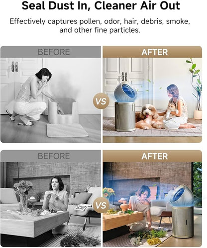 Dreame Smart Air Purifier for Home Large Room, Cleans 7,534 ft² in One Hour with 4 Filters, Dual-way Air Oulets, Al Tracking, Air Quality Monitor with 7 Sensors, 2-in-1 Purifier & Fan, PM10