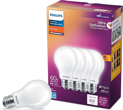Philips LED Flicker-Free Frosted Dimmable BR30 Light Bulb - EyeComfort Technology - 650 Lumen & Flicker-Free Frosted Dimmable A19 Light Bulb - EyeComfort Technology - 450 Lumen