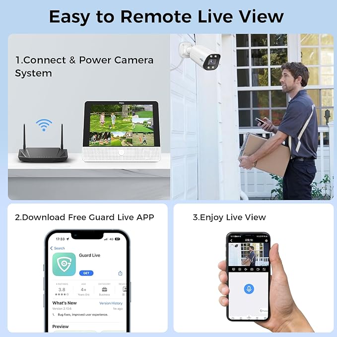 Hiseeu 4K PoE NVR Network Video Recorder,All-in-One 12" Monitor for Home Security Camera System,Support 4K/5MP/4MP/3MP/1080P PoE Camera,Motion Detect,24/7 Recording,Smart Playback,No HDD