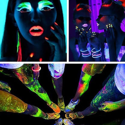 4-Pack LED Black Light Bar, Blacklight Bar with IP65 Waterproof, Glow-in-The-Dark Party Lights for Indoor/Outdoor Stage Lighting, Halloween, and Body Paint