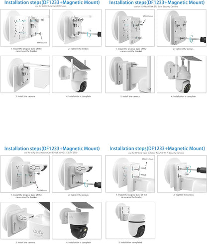 Magnetic Mount Compatible with eufy Security Solocam S340/E30/E42/4G LTE Cam S330/ E330 (Professional) Camera (White)