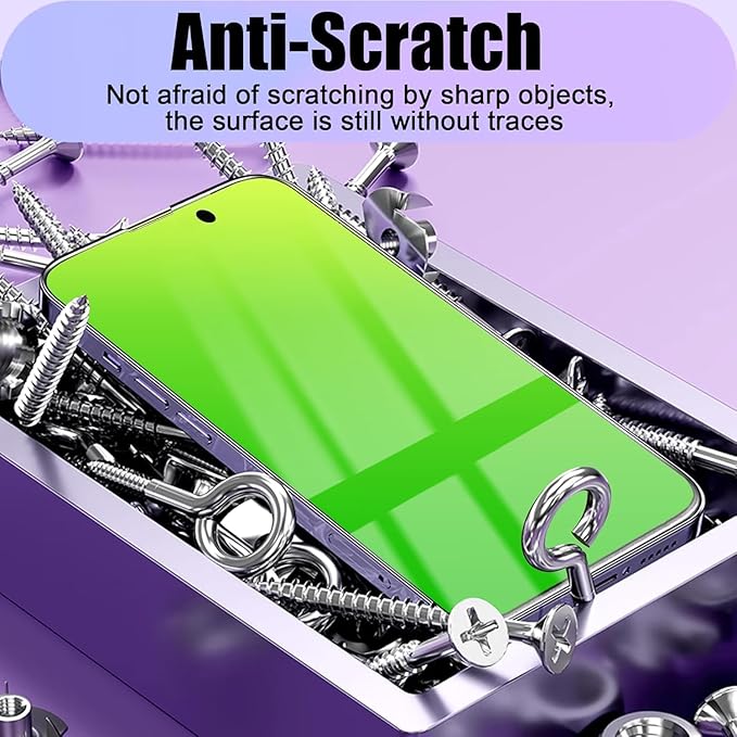 Privacy Screen Protector for iPhone 17 Pro 6.3-Inch,Anti-Spy Private Glass Film Anti-Blue Light No Bubble Anti-Scratch Full Coverage Gradient Green，2-Pack