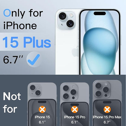 JETech 360 Degree Privacy Screen Protector for iPhone 15 Plus 6.7-Inch, 4-Way Anti-Spy Tempered Glass Film with Easy Installation Tool, 2-Pack