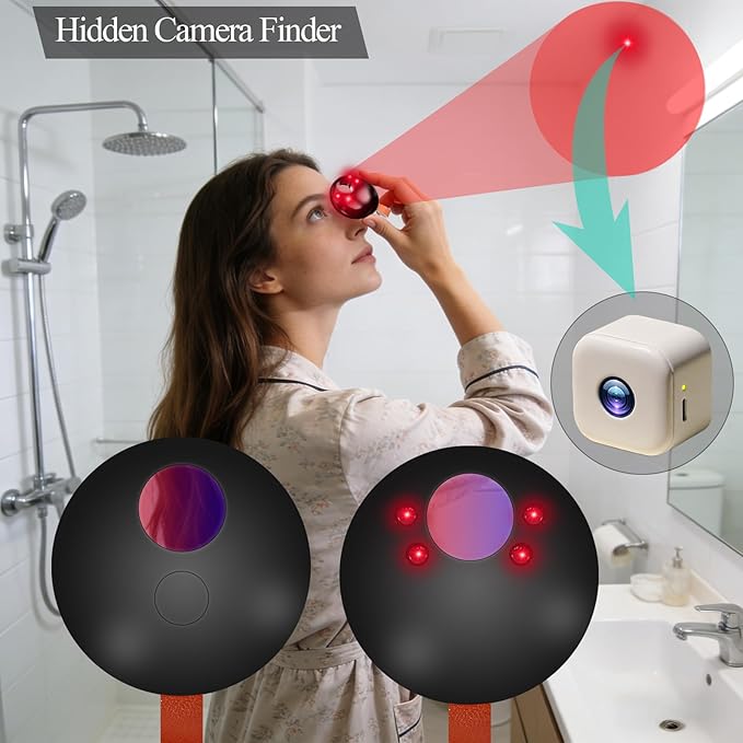 Hidden Camera Detector – Electronic Bug & GPS Tracker Finder, RF Signal Scanner, Portable Rechargeable Surveillance Detector for Home, Hotel, Car & Travel Security