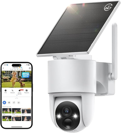 Tical Solar Security Cameras Wireless Outdoor 1 Pack, 4MP, 24/7 Recording