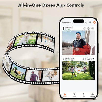 Dzees 4MP Outdoor Camera Wireless with Magnetic Mount Battery Powered Security Camera Outdoor for Home Security, 2.4Ghz WiFi/AI Motion Detection/2-Way Talk/4MP Color Night Vision/IP66/Cloud-2-Pack