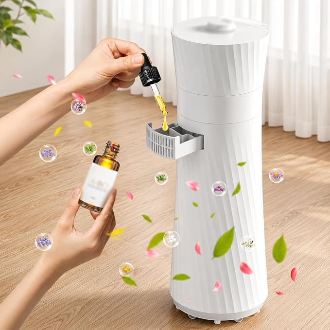 17L Humidifiers for Bedroom Large Room – Ultra Quiet (35dB), 56H Runtime, Smart App & Remote, Auto Humidistat, Top Fill Cool Mist Humidifier, Aroma Diffuser, Auto Shut-Off – Whole House