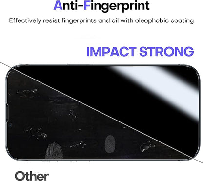 ImpactStrong Anti-Spy Privacy Screen Protector for iPhone 14 Plus/iPhone 13 Pro Max (6.7-Inch), 9H Tempered Glass, Shatter-Resistant, Anti-Scratch, Easy Install Kit, Case Friendly, 2-Pack