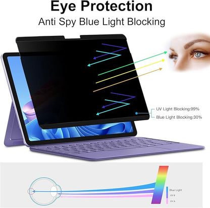 FILMEXT Magnetic Privacy Screen for Surface Pro 12-inch 2025 Model 2109 2110,Removable Anti Spy Security Protector Blue Light Block glare Filter