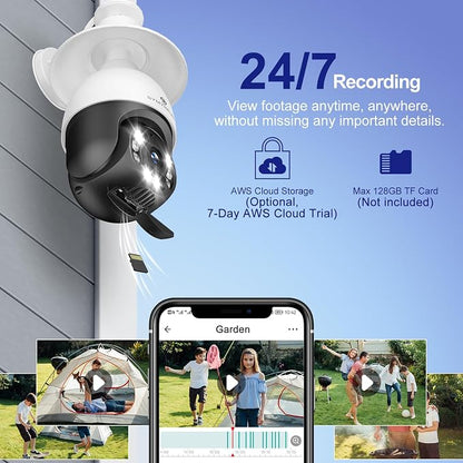 SYMYNELEC Light Bulb Security Camera Outdoor Waterproof, 2.4GHz WiFi