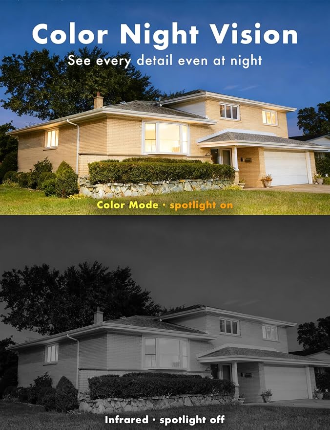 Solar Security Cameras Wireless Outdoor, 2K/3MP Battery Powered Camera with Integrated Solar Panel, AI Motion Detection, Color Night Vision, 2-Way Audio, IP65 Waterproof,2 Packs.