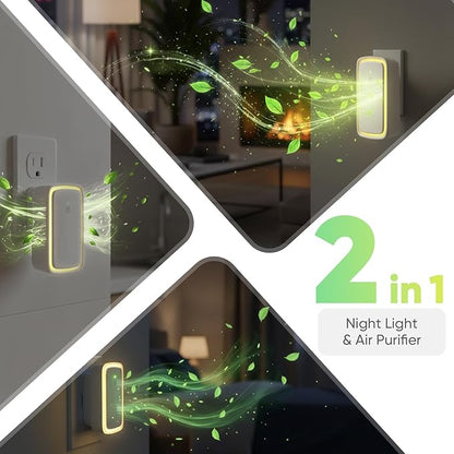 Plug In Air Ionizers Negative Ion Technology Air Purifier for Home & Office, Quiet Negative Ion Air Freshener for Small Rooms, Bedrooms, Living Rooms, 4-Pack