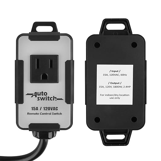 O'SKOOL 120V Wireless Remote Control Dust Collector Starter Outlet Switch (Battery Included), PTA09