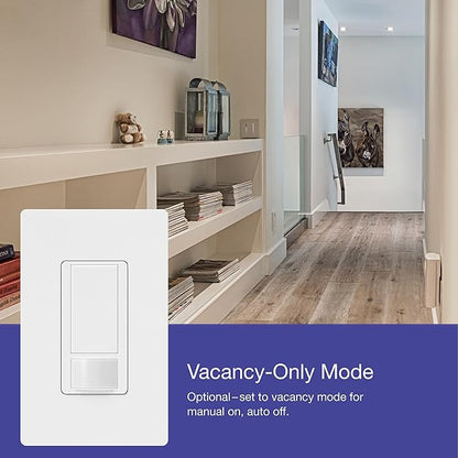 Lutron Maestro LED+ Motion Sensor/Dimmer Switch | 150W LED | Single Pole/Multi-Location | MSCL-OP153M-SW | Snow (Pack of 2)