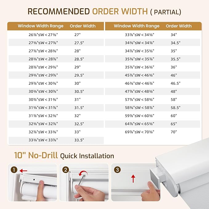 Grandekor No-Drill No Tools Motorized Blinds with Remote | 62x58 White Electric Blackout Smart Roller Shade/APP/Voice Control-for Home Office, Living Room