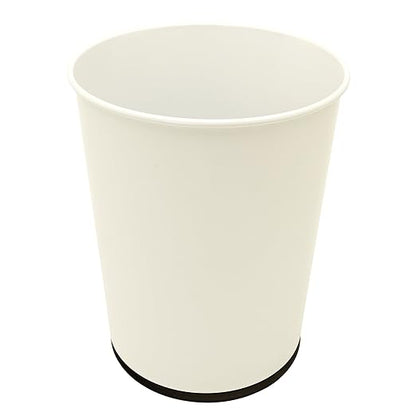Bath Bliss 5 Liter Small Wastebasket | Round Open Top | Trash Can | Bathroom | Bedroom | Kitchen | Office | Dorm | Disposal Waste Bin | Garbage | White