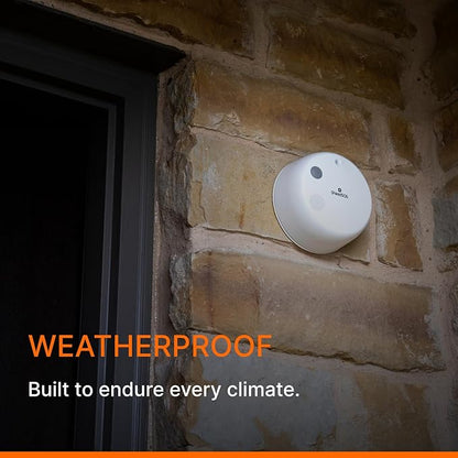 Smart Home Defense System, 3-in-1 Active Deterrent: Pepper Spray, 110dB Siren and Strobe Lights | Wi-Fi and Bluetooth Capability | IP65 Weatherproof | Indoor and Outdoor (White)