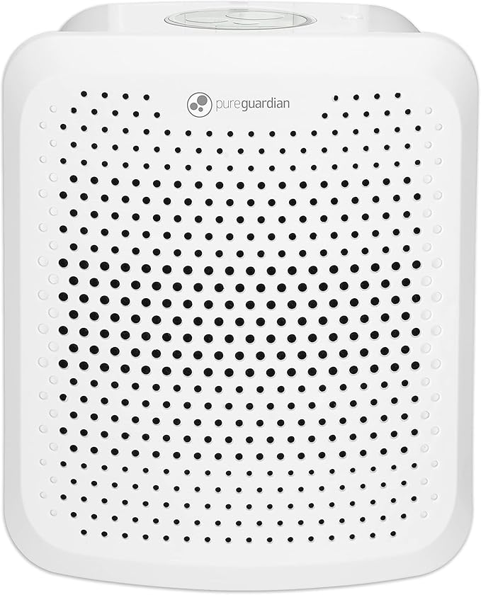 PureGuardian AP201W Pluggable Air Purifier with Nightlight, Odor-Eliminating Aromatherapy Essential Oil Pad Included, 7-in Pluggable Air Purifier, White