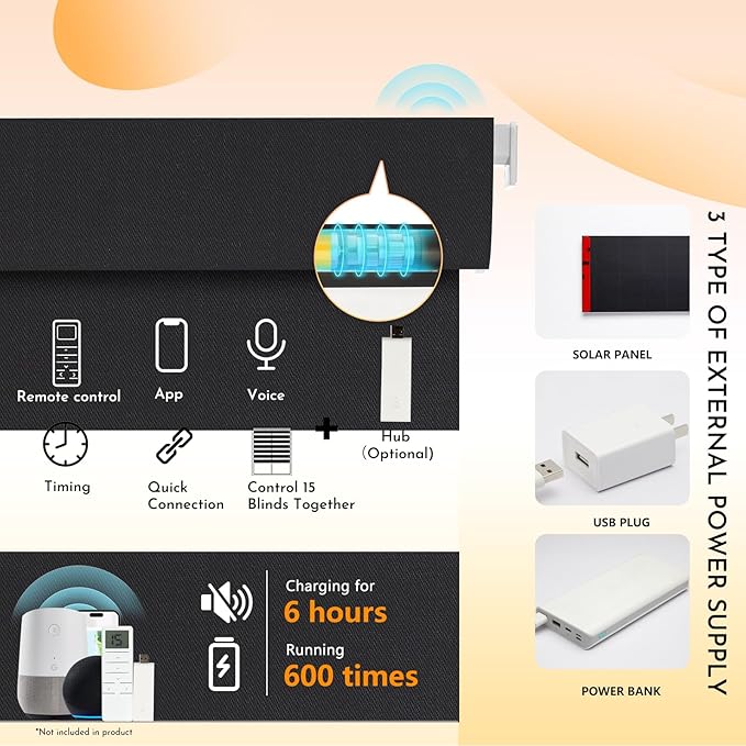 Persilux No Drill No Tools Smart Zebra Blinds Dual Layer Privacy for Day and Night Window Blinds Blackout Cordless Shades for Windows,Thermal Insulated,Custom Sizes,Bella Black,RS2241B-11
