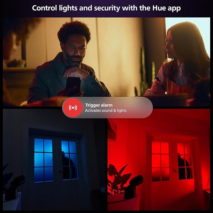 Philips Hue Secure Battery Camera 1-Pack, 1080P Resolution, Monitoring, Notifications, Seamless Integration, Rechargeable, Indoor and Outdoor, White, Free 24-Hour History