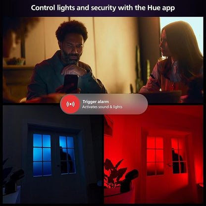 Philips Hue Secure Battery Camera 1-Pack, 1080P Resolution, Monitoring, Notifications, Seamless Integration, Rechargeable, Indoor and Outdoor, White, Free 24-Hour History
