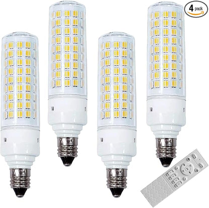 E12 Smart LED Light Bulbs with 2.4GHz Remote Control, Dimmable 7W E12 Candelabra Base LED Bulb Equivalent 75W Bulb, Stepless Dimming & Color Changing Bulbs 2700K~6500K, Pack of 4