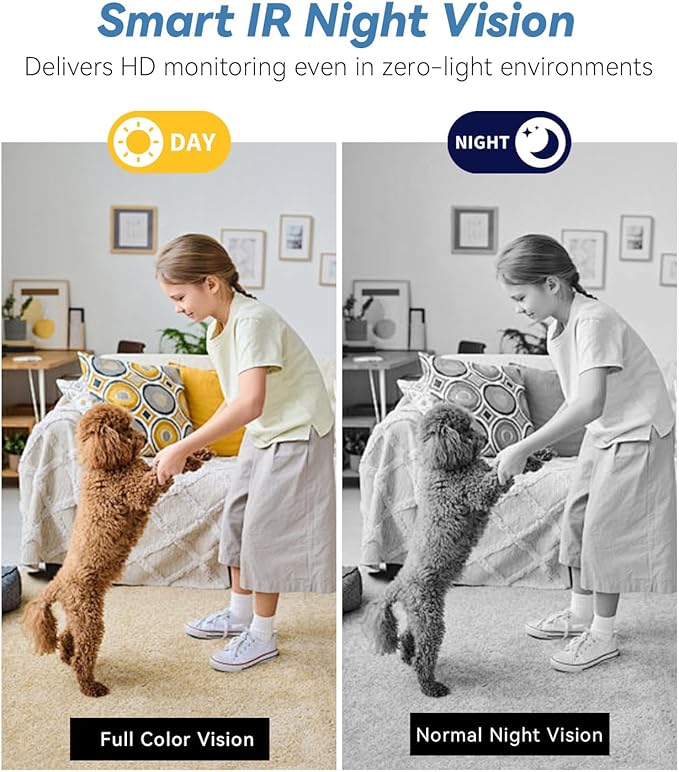 1080P HD Wireless WiFi Indoor Camera Smoke Detector for Home Security with App Control & Motion Detection,Outdoor Camera with Night Vision & Loop Recording for Office/Garage/Shop,Easy to Use & Install