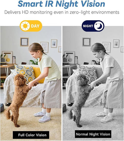 1080P HD Wireless WiFi Indoor Camera Smoke Detector for Home Security with App Control & Motion Detection,Outdoor Camera with Night Vision & Loop Recording for Office/Garage/Shop,Easy to Use & Install