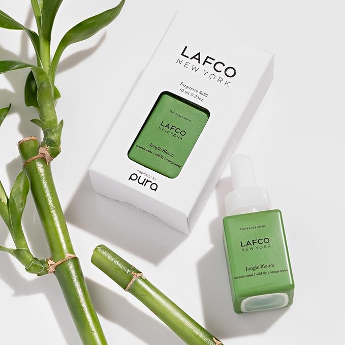 LAFCO New York Pura Smart Device Refill, Jungle Bloom - Pack of 2 - Each Vial Delivers Up to 2 Weeks of Fragrance Life - Made in the USA
