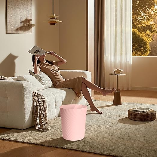 Trash Can - Small Waste basketbin - 1.8 Gallon- for Office,Home,Bathroom,Kitchen - Pink