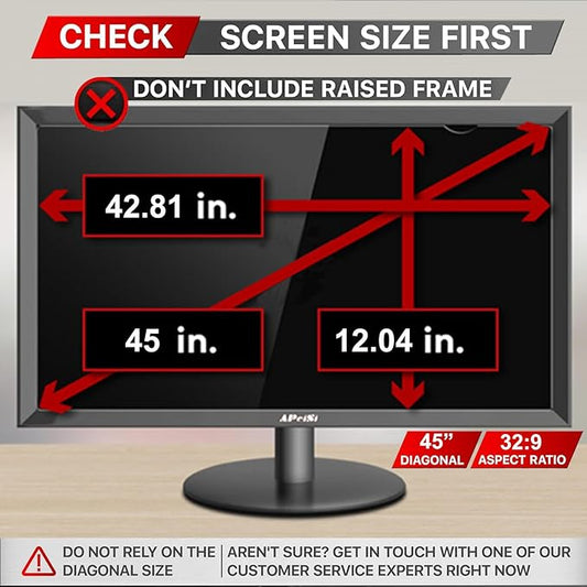 45 Inch Privacy Screen Filter for 32:9 Curved Ultrawide Gaming Monitor | Privacy Shield | Anti Glare | Anti-Blue Light | Eye Protection | Anti Spy | Computer Security Private Filter Protector