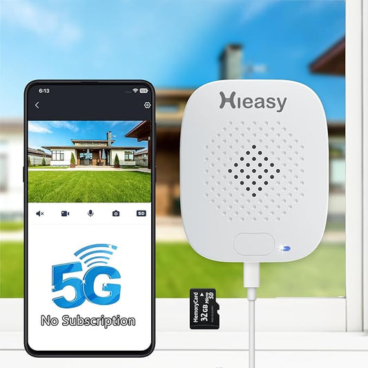 4MP 2.5K Window Security Camera with 24/7 Recording, No Subscription Required, Indoor Camera with Color Night Vision, Motion Detection,2.4G＆5G WiFi,Quick & Easy Installation (White1)