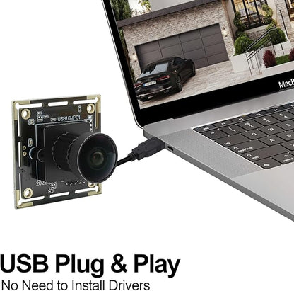 MMlove 16MP USB Camera Module Lightburn Camera 170° Wide Angle M12 Fisheye Lens with IMX298 Image Sensor Plug&Play Embedded Computer Webcam for HD Video Conference/Laptop/PC/Raspberry Pi