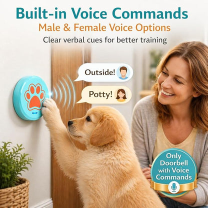 ChunHee Bells for Dog Training to Go Outside - Dog Door Bell with 36 Custom Sounds | Bell for Dogs to Ring to Go Potty | 5 Adjustable Volume(0-115dB) | Teach Puppies to Signal to Go Outside